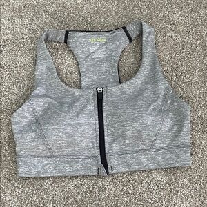 NWOT Tek Gear Gray Zip-Front Sports Bra